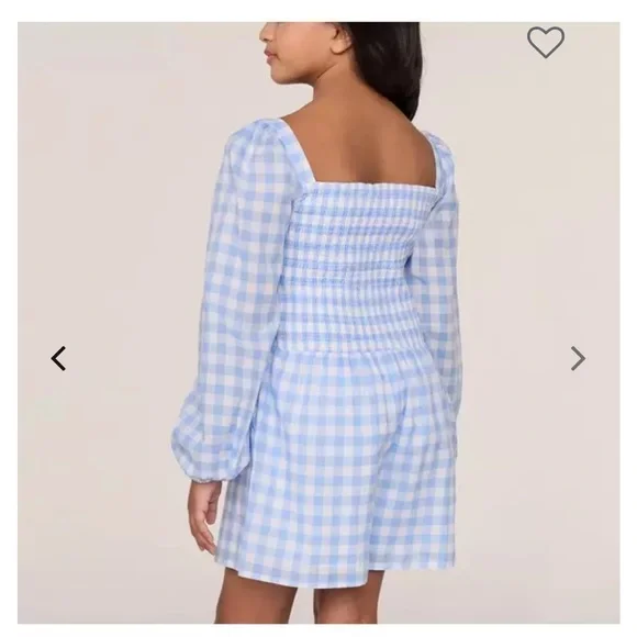 Janie and Jack Size 5 The Emma Gingham Smocked Romper Blue White Plaid One Piece - Picture 4 of 10